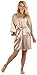 VEAMI Women's Short Kimono Robe-Champagne Metallic-Medium, Bridesmaid Edition