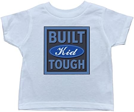 TeeNow - Built Kid Tough - Ford Truck Toddler Tee (2T, White)