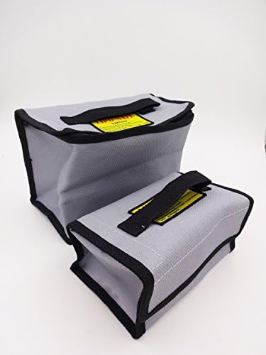 Taousa 70492 Upgraded RC Lipo Battery Safe Bag for Charging Carrying and Storage Fireproof Material Applied on Inner and Outer Sides Explosionproof Lipo Safe Bags, Pack of 2
