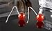 KOREA-JIAEN Ear Line S925 Sterling Silver Plated Base Earrings 10mm Red Agate Bead Charm Earrings (Red Agate)