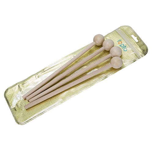4 pcs Bell Mallets Glockenspiel Sticks, Mallet Percussion with Wood Handle Round Head Hammer for Energy Chime Xylophone Wood Block and Bells - Thumbnail 2