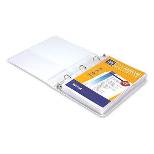 Samsill Heavyweight Clear Mini Binder Sheet Page Protectors, Top