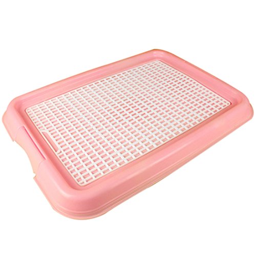 Qianle Pet Mesh Training Pad Holder for Puppies Dogs Potty Toilet Pee Tray Pink