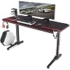 Vitesse Gaming Desk 55 inch, Gaming Computer Desk, PC Gaming Table, T Shaped Racing Style Professional Gamer Game…