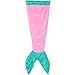 Silver Lilly Mermaid Tail Blanket Plush for Adults and Kids, Youth, Pink/Turquoise
