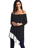 OEUVRE Women's Off The Shoulder Tops Long Casual Shirt Blouse Tee