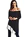 OEUVRE Women's Black White Splicing Off Shoulder Tops Dress