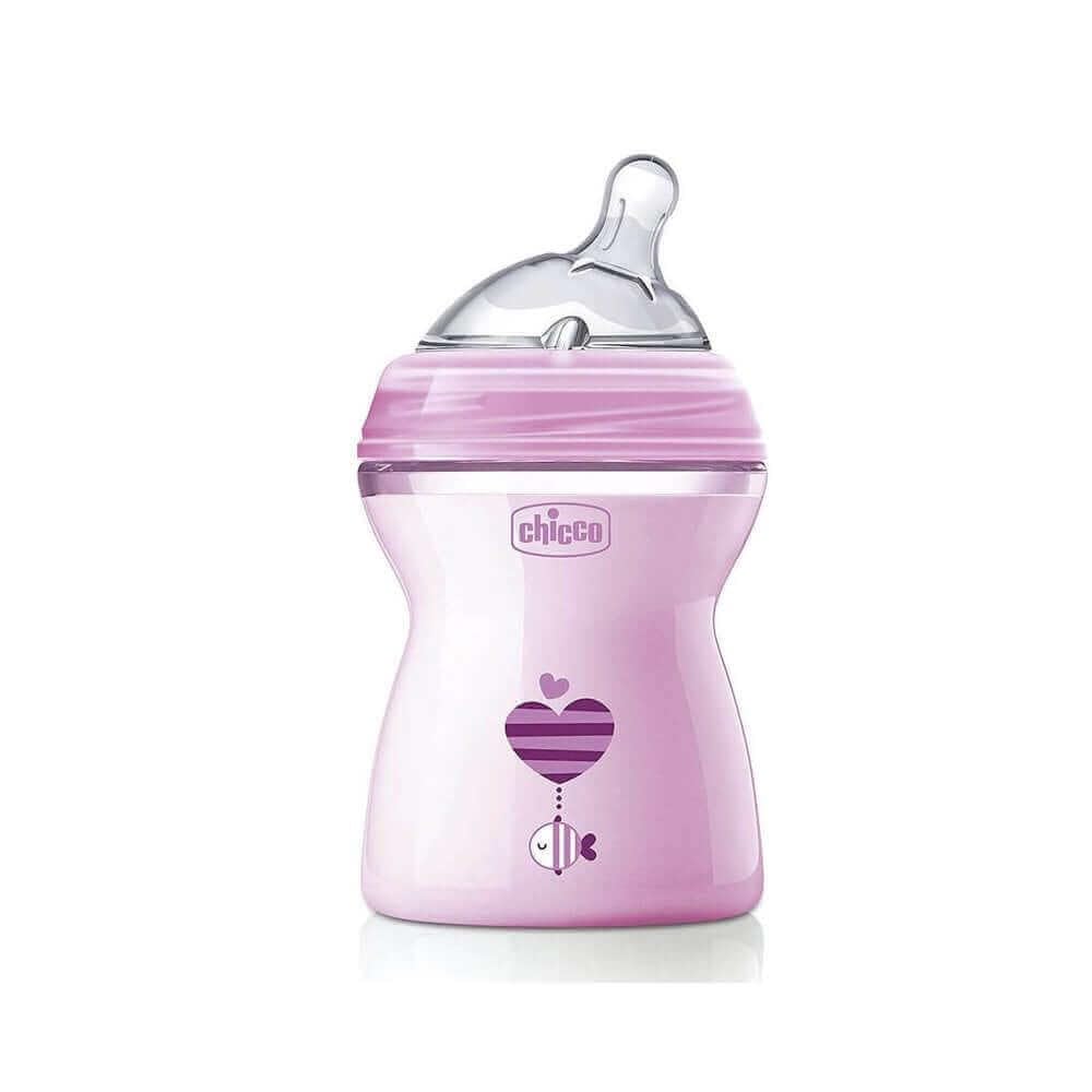 Chicco Natfeel 0080825110000 Bib 2m+ Girl, 250 ml, Transparent