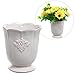 MyGift French Country Design Off-White Ceramic Small Decorative Vase/Succulent Plant Flower Planter Pot