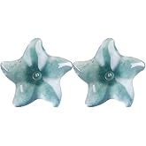 Handmade Star Green Jade S925sterling Silver Stud Earrings for Women Dainty Grade A Natural Jadeite Starfish Tiny Small Cartilage Studs Hypoallergenic Fashion Trendy Jewelry