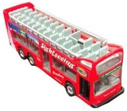 Die Cast Metal 6 NYC Sightseeing City Tour Red Double Bus Pull Back Action by N.Y.C.