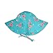 i play. by green sprouts baby girls Brim Sun Protection | All-day Upf 50+ Sun Protection for Head, Neck, & Eyes Hat, Light Aqua Flamingo, 2-4T US