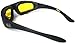 Night Driving Riding Padded Motorcycle Glasses 011 Black Frame with Yellow Lenses