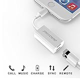 AROTAO iPhone 7 Splitter & Adapter, Dual Lightning Splitter Headphone Audio & Charge Adapter for iPhone 7/ 7 Plus, iPhone 8/ 8 Plus, iPhone X, Support iOS 10.3 and later - White