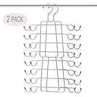 Bloberey Tank Tops Hanger Metal Folding Space Saving Hanger Closet Organizer for Tank Tops, Cami, Bras, Bathing Suits, Belts, Ties（2 Pack）