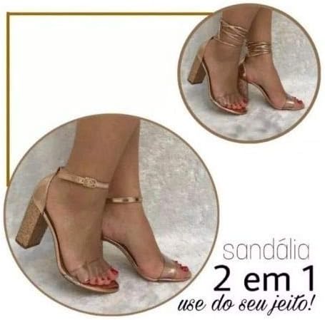 salto alto grosso dourado