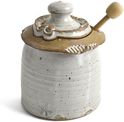 Anthony Stoneware Honey Pot, White