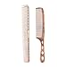 2Pcs Salon Hair Comb with Scale Professional Barber Hairdressing Steel Comb Metal Hair Cutting Comb (Rose gold)