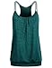 Workout Shirts for Women, BlevonH Ladies Sleeveless Scoop Neck Spaghetti Strap Banded Hem Knitted Cute Athletic Tank Tops Green M