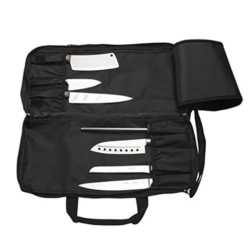 Knife Bag for Chefs w/Shoulder Strap by EVERPRIDE | Premium Culinary Knife Bag | Includes 2 Knife Guards | Durable Kitchen Utensils Holder | Knives Protector w/ 20 Pockets & 3 Zipper Compartments - Thumbnail 2