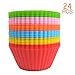 24 Pack Silicone Cupcake Baking Cups 24 Reusable Non-stick Cupcake Holder Liners Cup Molds Vibrant Muffin Molds 6 Colors, Pack of 24