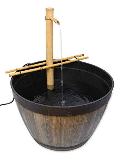 Bamboo Accents Water Fountain with Pump, Backyard Pond Kit, Extra Large 24" Adjustable Style, Smooth and Split-Resistant, DIY Zen Bamboo Fountain