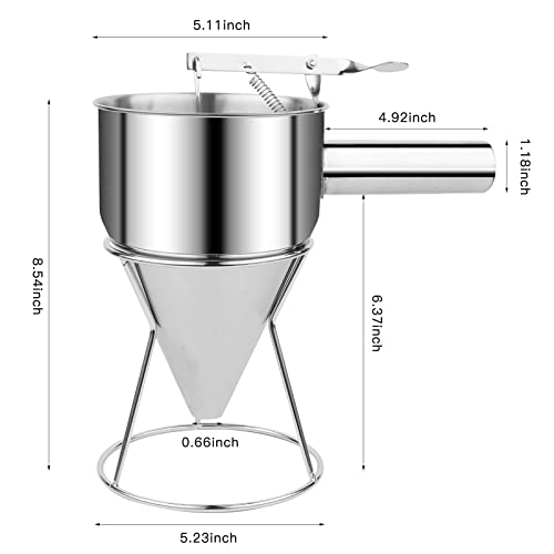 LEECHU Pancake Batter Dispenser Stainless Steel for Griddle, Funnel