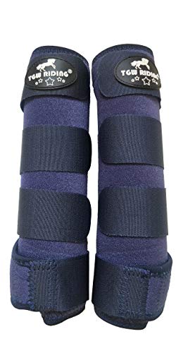 TGW RIDING Horse Sports Medicine Boots Horse Leg Wraps (Navy Blue, M)