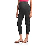 RUMOR HAS IT Maternity Over The Belly Capri Crop Support Leggings (Medium, Charcoal)