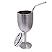 Amzyt Insulated Wine Glasses With Lid Double Wall Metal Stainless Steel Vacuum Brumate Goblets Glass Silver 10oz