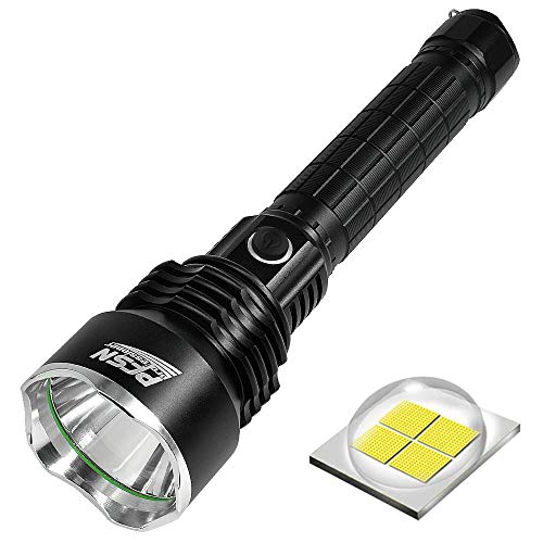 Powerful Flashlight Rechargeable Waterproof Searchlight with P50 LED Brightest 6000 Lumen Tactical Flashlight Super Bright Torch Best for Hiking Hunting Camping Outdoor Sport( Include 26650 Battery)