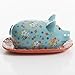 Urban Market by Gibson Life on the Farm butter, figural dish, piggy lid, Blue