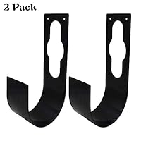 LECAMEBOR Wall Mount Garden Hose Holder, Heavy Duty Hose Hanger Metal Steel Hose Bracket,2 Pack(Black)