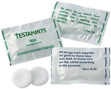 Testamints Mint Candy Scripture Wrappers Imprinted Cross 140pcs - 2 Bags