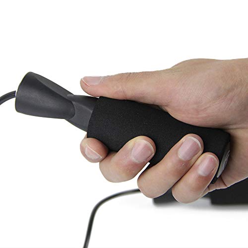 Adjustable Jump Rope with - Cardio Jumping Rope for Men, Women, and Children of All Heights and Skill Levels (Black