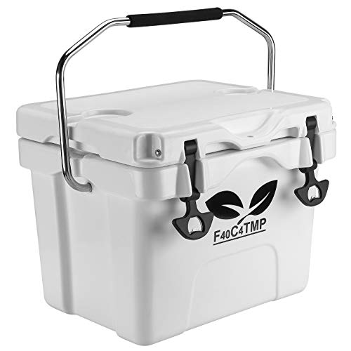 F40C4TMP 16 Quart Hard Side Cooler, Outdoor Insulated Ice Chest for Adults, 24 Cans Portable Camping Ice Box with with Bottle Holder for Picnic, Fishing, Vocation
