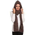 Chigant Womens Soft Thick Warm Fleece Long Hooded Scarf with Gloves for Chrismas Gift Chigant Womens Soft Thick Warm Fleece Long Hooded Scarf with Gloves for Chrismas Gift