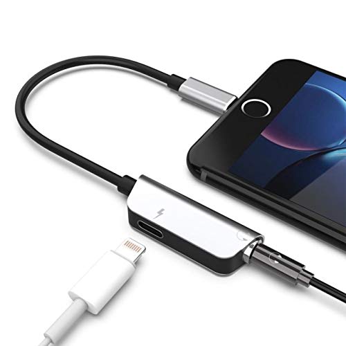 Adapter for iPhone 3.5mm Jack Adapter Compatible for iPhone 8 8Plus 7 7Plus X Headphone Connector Audio Splitter Accessories with Music & Charger Cables Support Latest iOS System