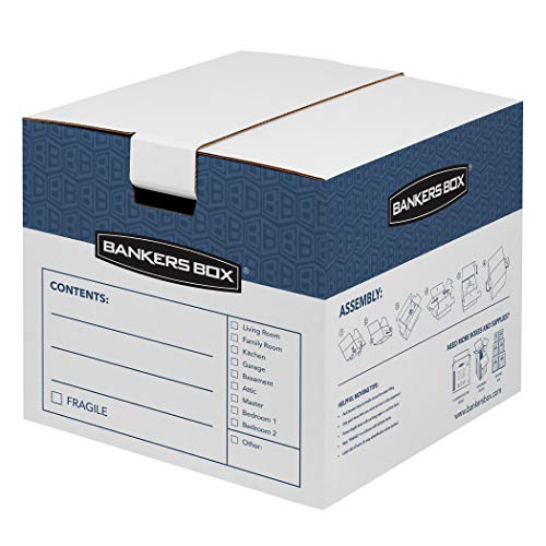 Bankers-Box-SmoothMove-Prime-Moving-Boxes-Tape-Free-FastFold-Easy-Assembly-Handles-Reusable-White-Medium-8-Pack