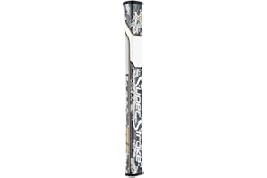 SUPER STROKE SuperStroke Traxion Pistol GT 1.0 Putter Grip | Improves Feedback and Tack, Enhances Feel and Comfort, No-Taper Technology, 10.50” in Length, Weighs 83g| White/Grey/Red (71200)