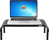 Allsop Metal Art Ergo 3 Adjustable Monitor Stand, TV / Laptop Riser, 3 Height Levels with Micro Leg Adjustments, Non-Skid, Holds 35 lbs (31630)