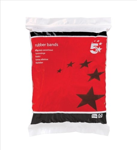 5 Star 203x16mm No.108 Rubber Bands, Brown