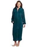 Casual Moments Women's 52 Inch Breakaway Zip Robe, Teal Green, Medium