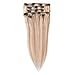 Grammy 20 Inch 7pcs Remy Clips in Human Hair Extensions 70g with Clips for Highlight (20inch, 18/613 Brown/blonde)