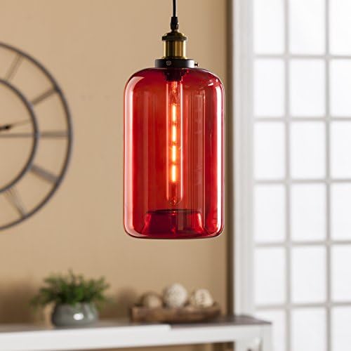 Carolina Colored Glass Mini Pendant Lamp, Red