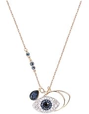 Swarovski Duo Evil Eye Anhänger, blau, Metallmix