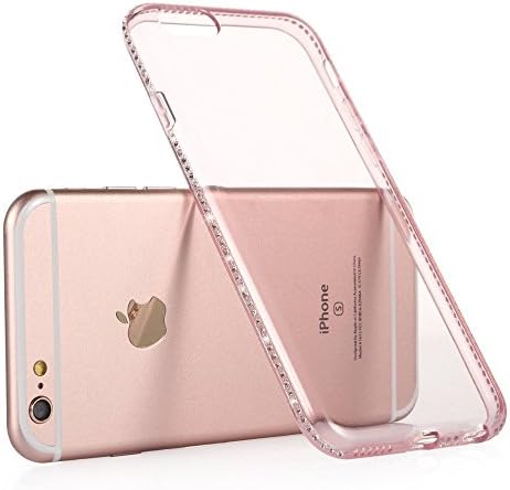 iPhone 6 / 6s Case [Ultra Thin], Hot Line Bling Soft TPU Clear Protective Back Cover with Rhinestone Diamond Bumper (Rosegold 6 (4.7))