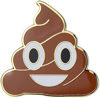Last Valentine Emoji Icons Lapel Pin Nickel Plated Color Gold Enamel Pin (Brown)