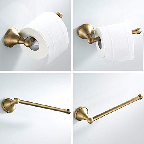 Flybath Set of 2 Bathroom Accessories Set - Towel Rings, Toilet Paper Holder, Wall Mount, Brushed Bronze