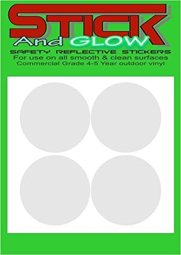 Reflective Helmet Stickers/Decals x4 France/ French law (WHITE) | Circles